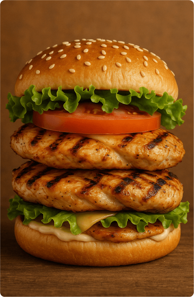 Double Grilled Chicken Fillet Burger